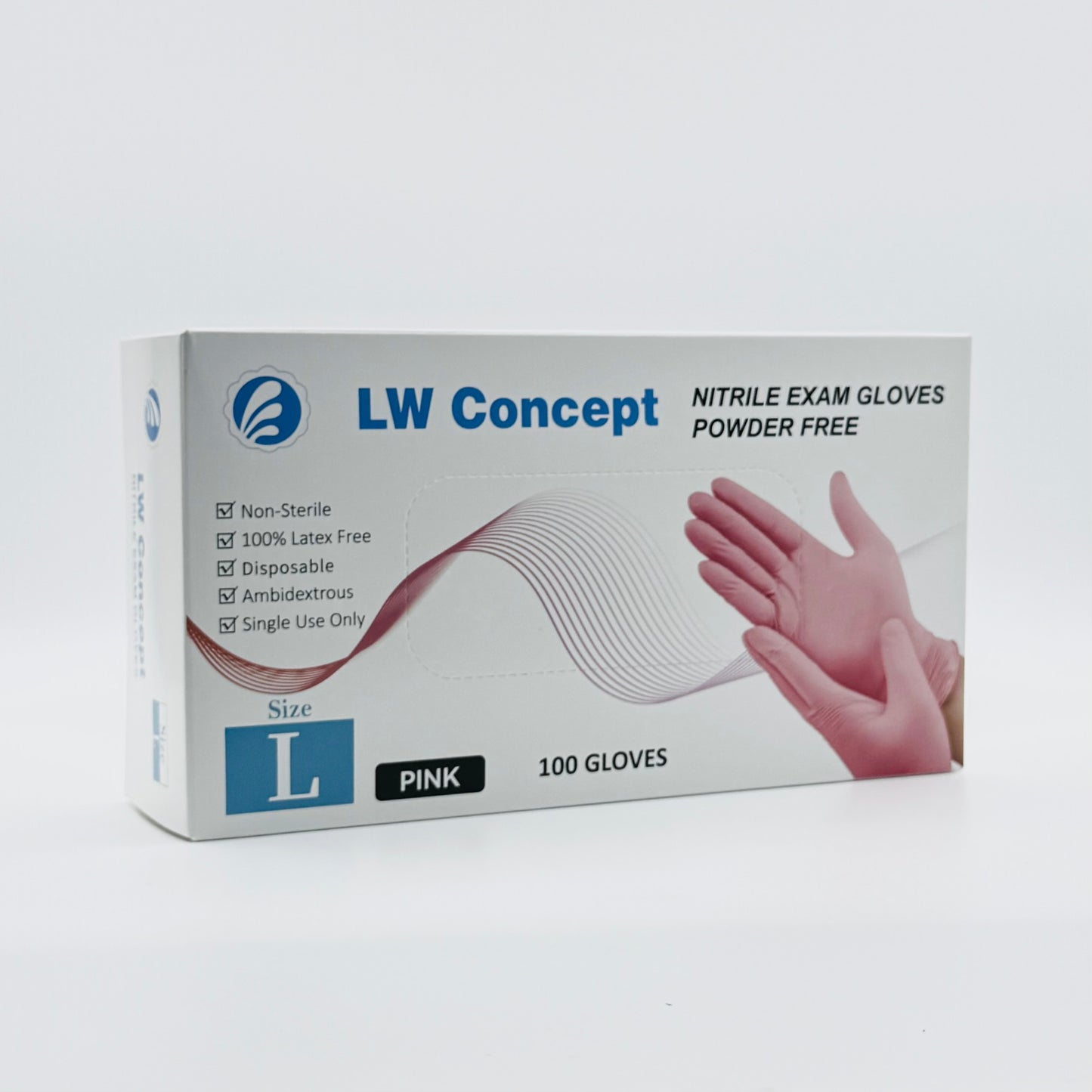 LW Concept 4-Mil Nitrile Exam Glove (Pink) - Case of 1000