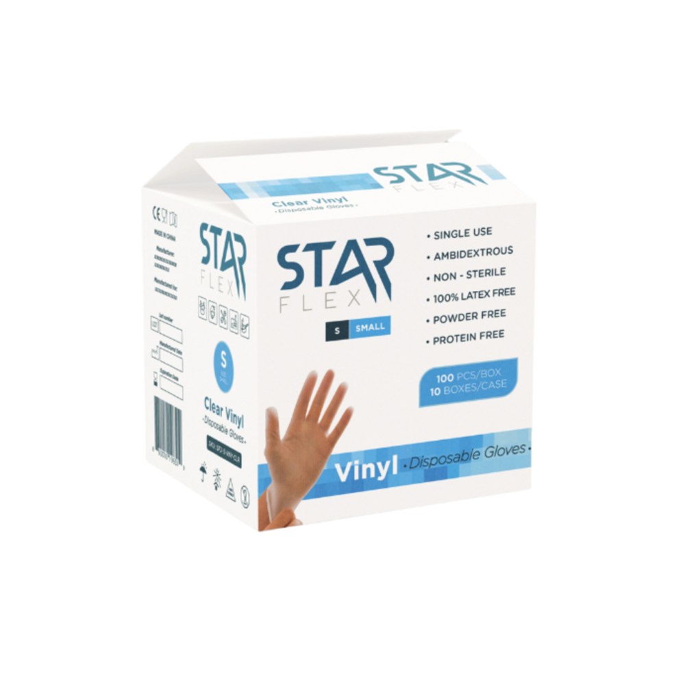 Star Flex Clear Vinyl Gloves - Case of 1000