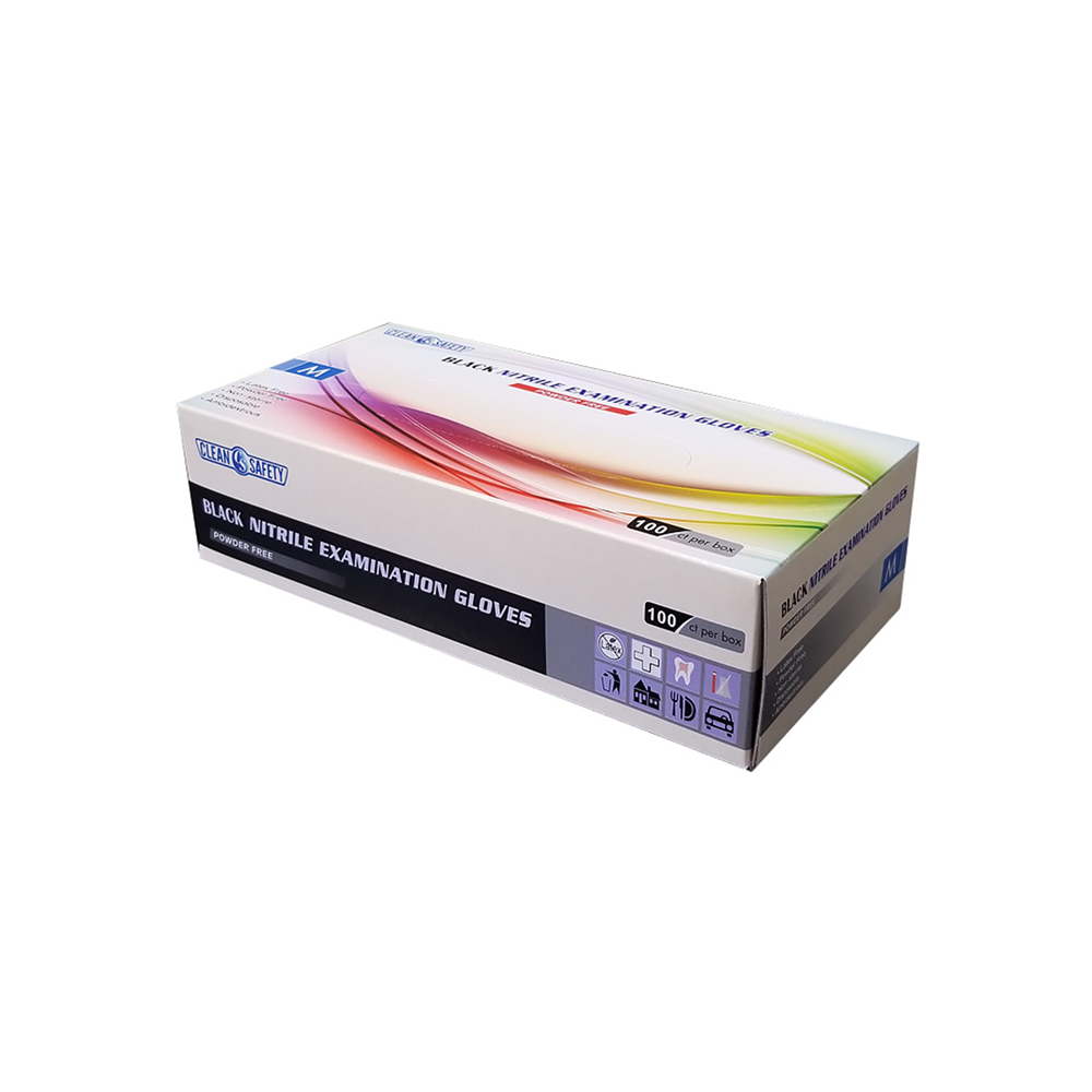 CleanSafety Nitrile Exam Glove (Black) - Case of 1000