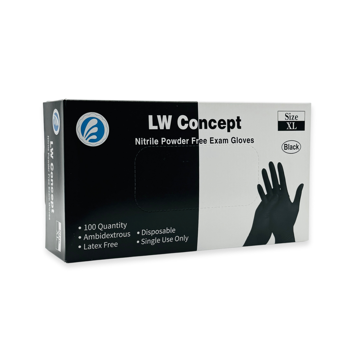 LW Concept 5-Mil Nitrile Exam Glove (Black) - Case of 1000