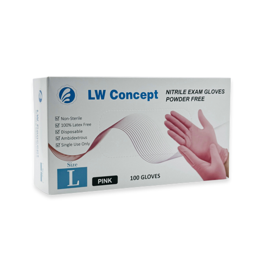 LW Concept 4-Mil Nitrile Exam Glove (Pink) - Case of 1000