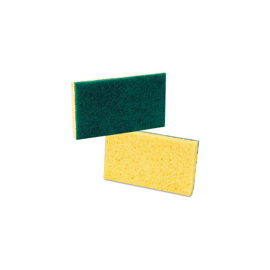 Yellow Sponge with Green Scour Pad - Pack of 48