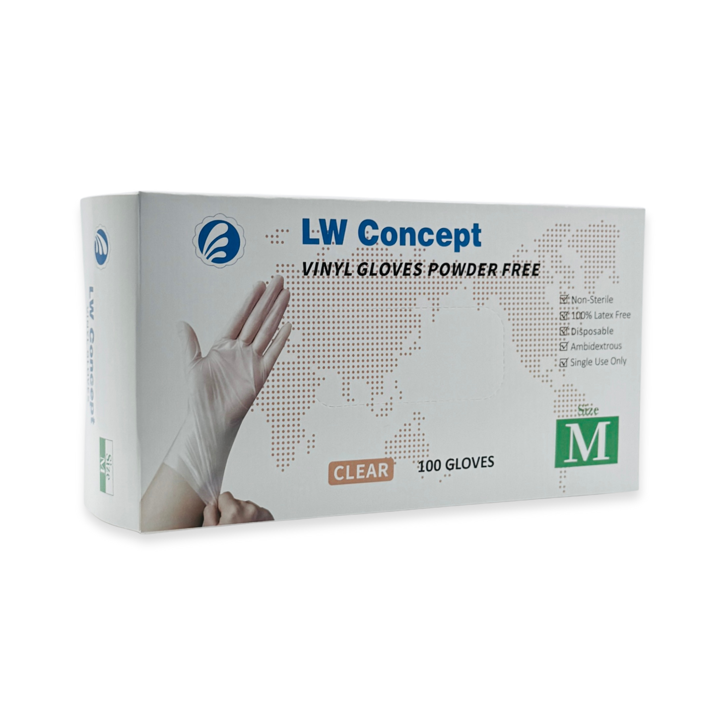 LW Concept 4.5-Mil PF GP Vinyl Gloves (Clear) - Case of 1000
