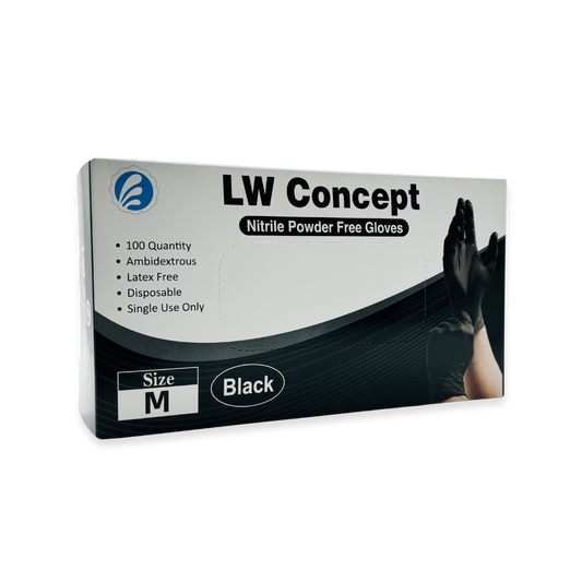 LW Concept 4-Mil Nitrile Gloves (Black) - Case of 1000