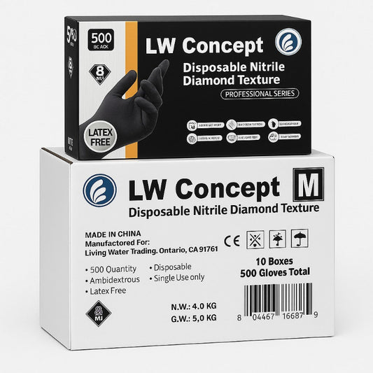LW Concept 8-Mil Nitrile GP Glove (Black) - Case of 500