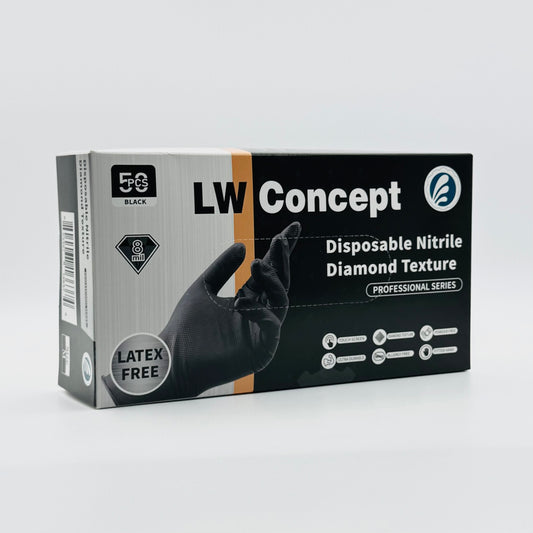 LW Concept 8-Mil Nitrile GP Glove (Black) - Case of 500