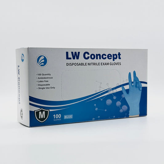 LW Concept 5-Mil Nitrile Exam Glove (Blue) - Case of 1000