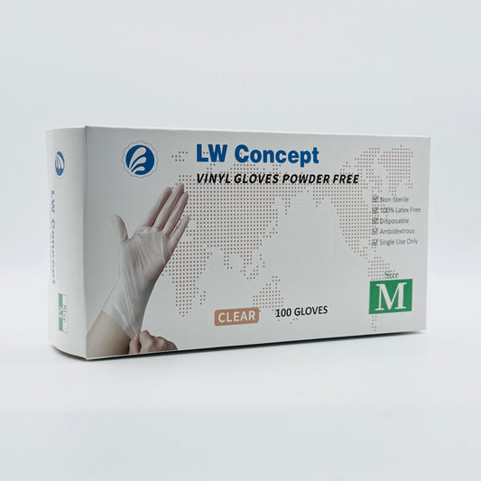 LW Concept 4.5-Mil PF GP Vinyl Gloves (Clear) - Case of 1000