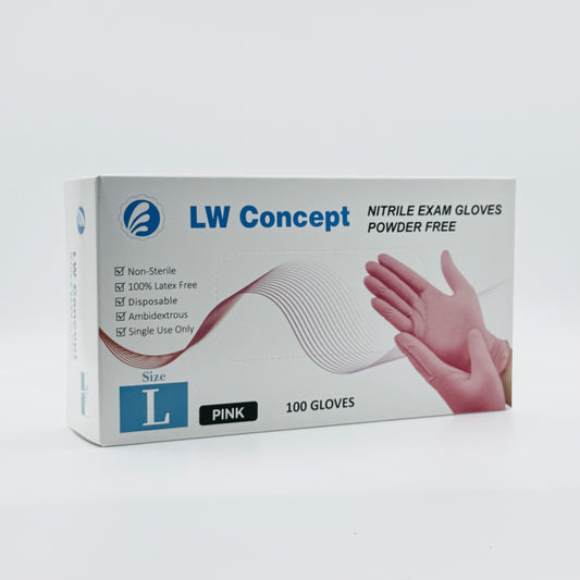 LW Concept 4-Mil Nitrile Exam Glove (Pink) - Case of 1000